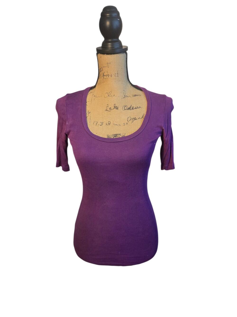 Splendid dark purple scoop neck top, size small